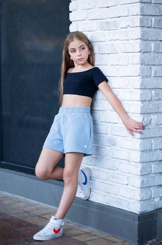 Youth Light Blue Comfy Sweat Shorts