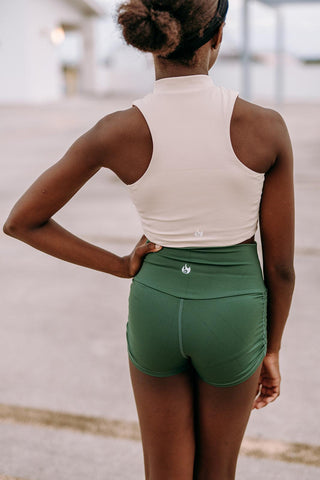 Youth Green Tempo Scrunch Side Shorts