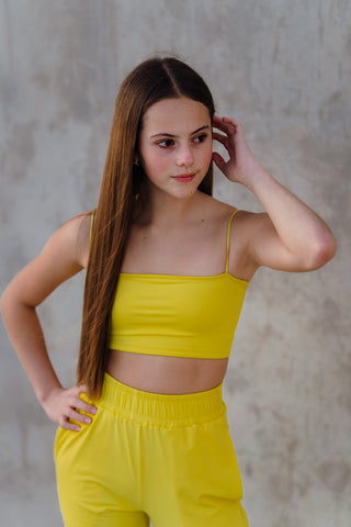 Youth Sunglow Yellow Track Bandeau Top