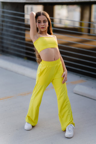 Youth Sunglow Yellow Track Bandeau Top