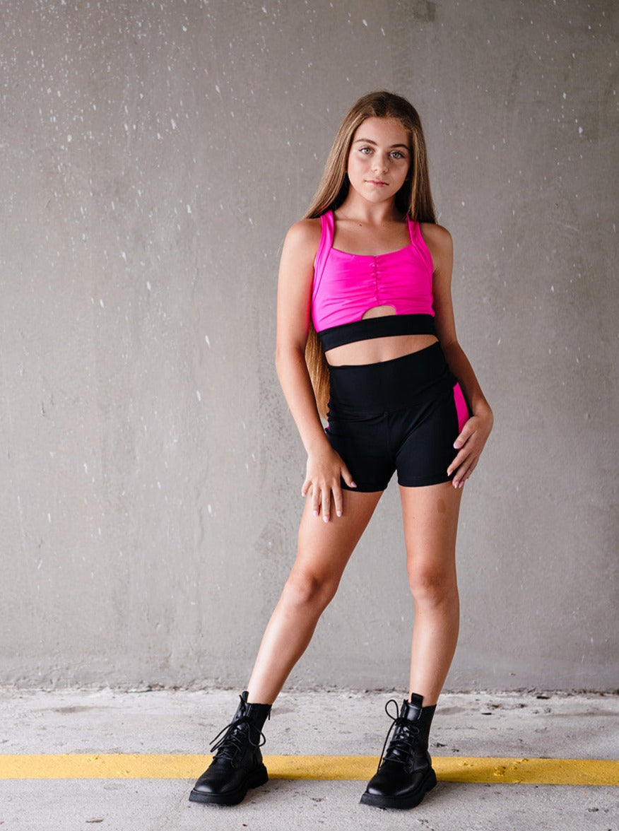 Youth Fuchsia Striped Shortie – Werk Dancewear