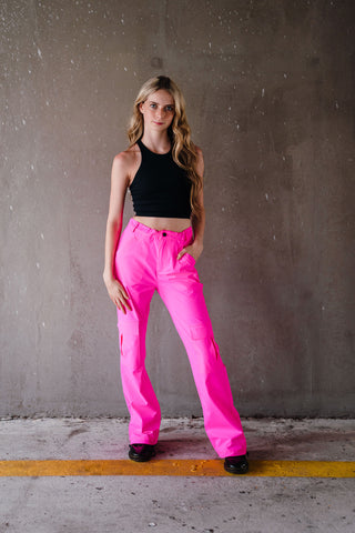 Youth Hot Pink Cinch Cargo Pant