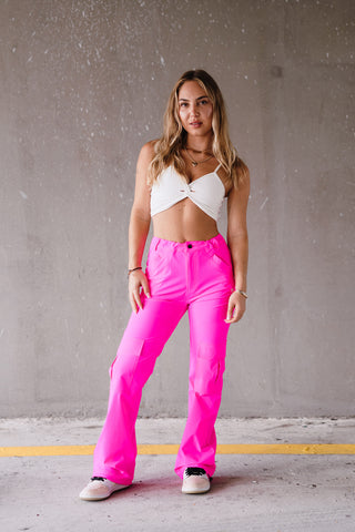 Youth Hot Pink Cinch Cargo Pant