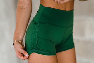 Green Tempo Scrunch Side Shorts