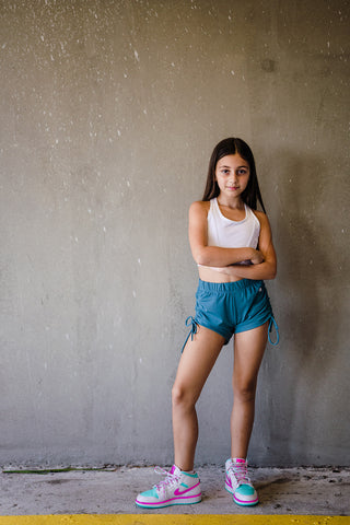 Youth Teal String Shorts