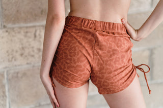 Rust Orange Cheetah String Shorts
