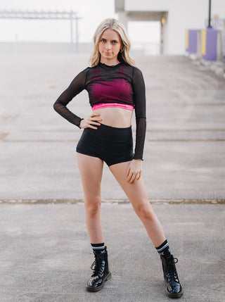 Youth Black Layer Up Mesh Top