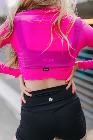 Youth Hot Pink Layer Up Mesh Top