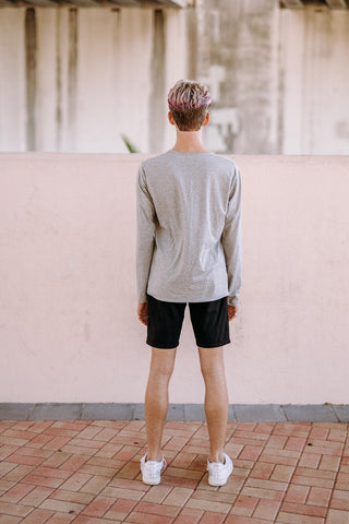 Men's Long Sleeve Grey Tee - Werk Dancewear